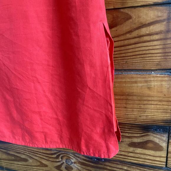 Sherry Taylor Collections red linen midi dress size Large - Picture 5 of 5